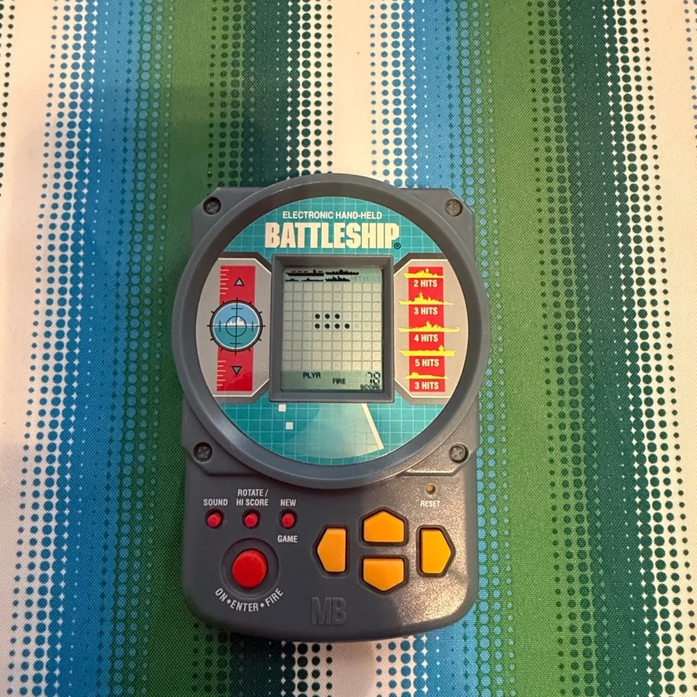 Battleship Electronic Handheld Game - Gray with Orange & Red Controls